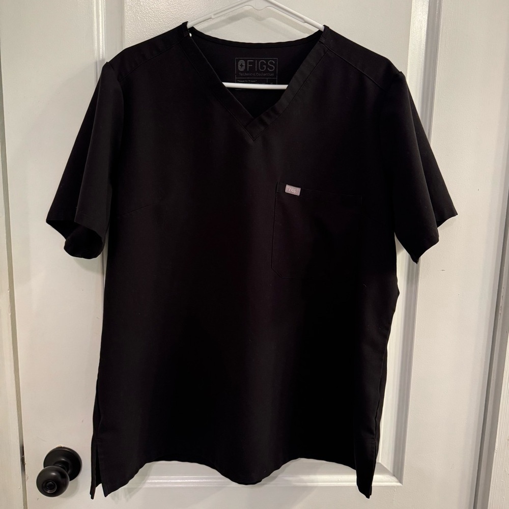 Figs Catarina One-Pocket Scrub Top Black XL